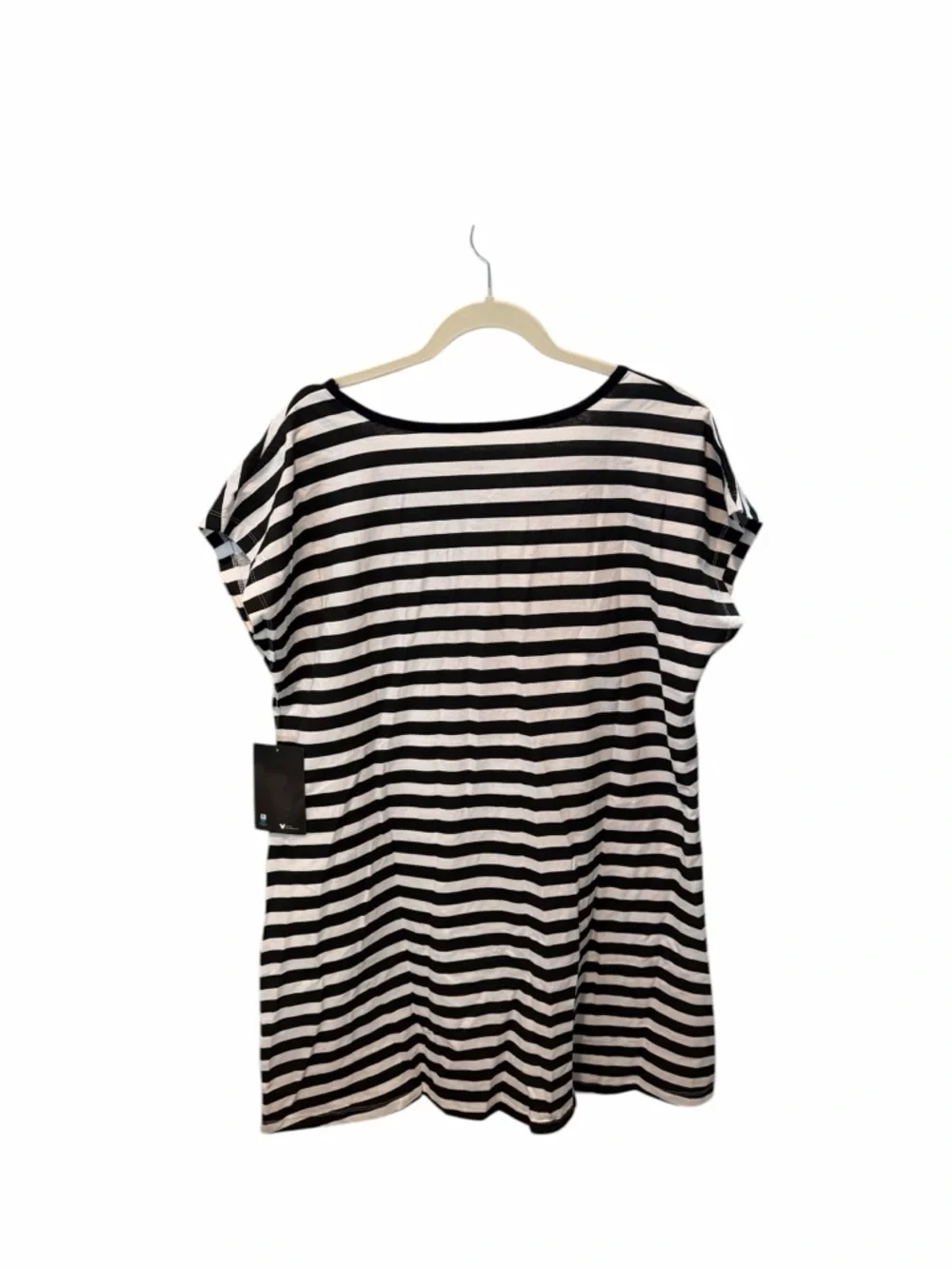 Disney Mickey Mouse Black White Striped Sleep Shirt - Picture 2 of 9